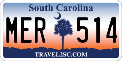 SC license plate MER514