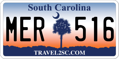 SC license plate MER516
