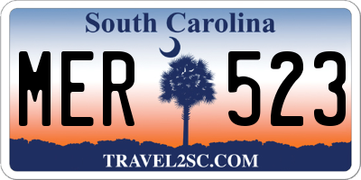 SC license plate MER523