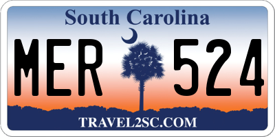 SC license plate MER524