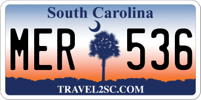SC license plate MER536
