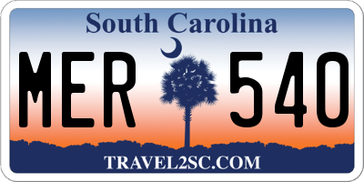 SC license plate MER540