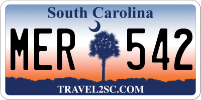 SC license plate MER542