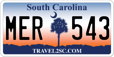 SC license plate MER543
