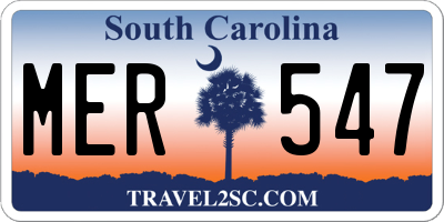 SC license plate MER547