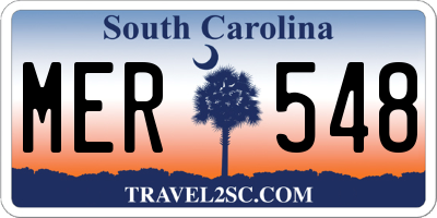 SC license plate MER548