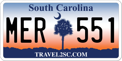 SC license plate MER551