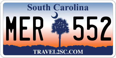 SC license plate MER552