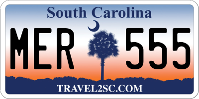 SC license plate MER555