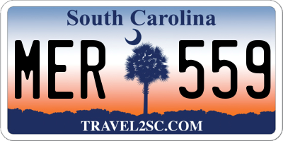 SC license plate MER559