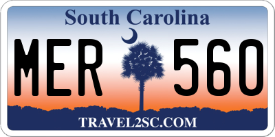 SC license plate MER560