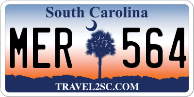 SC license plate MER564