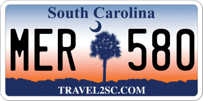 SC license plate MER580