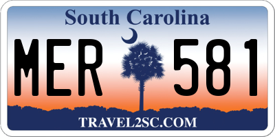 SC license plate MER581