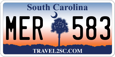 SC license plate MER583