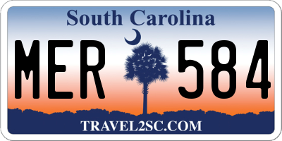 SC license plate MER584