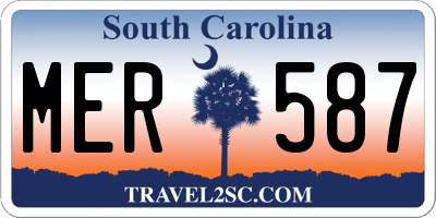 SC license plate MER587