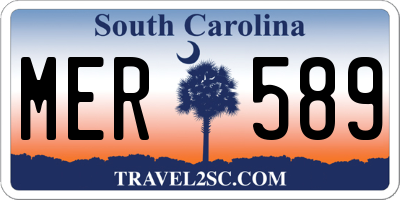 SC license plate MER589