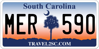 SC license plate MER590