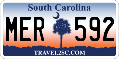 SC license plate MER592