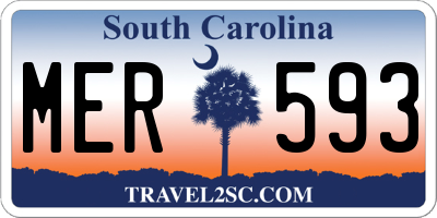 SC license plate MER593