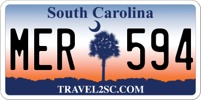 SC license plate MER594