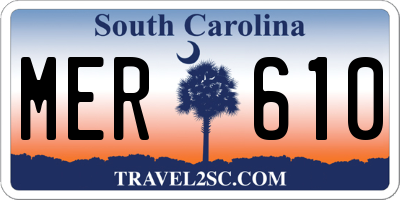 SC license plate MER610