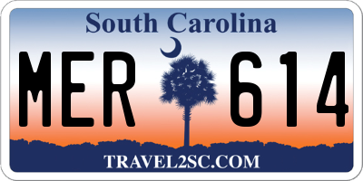 SC license plate MER614