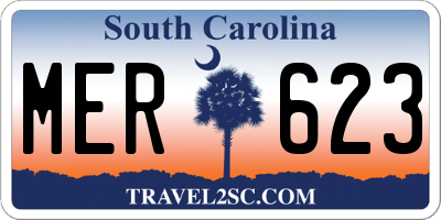 SC license plate MER623