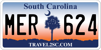 SC license plate MER624