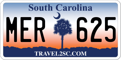 SC license plate MER625