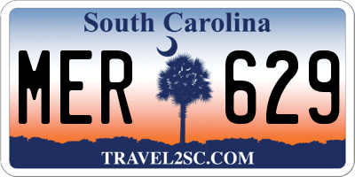 SC license plate MER629
