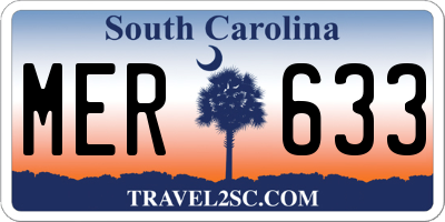 SC license plate MER633