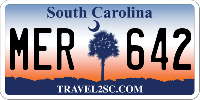 SC license plate MER642