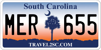 SC license plate MER655
