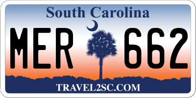 SC license plate MER662