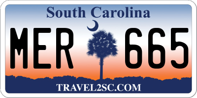 SC license plate MER665
