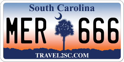 SC license plate MER666