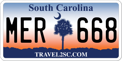 SC license plate MER668