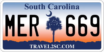 SC license plate MER669