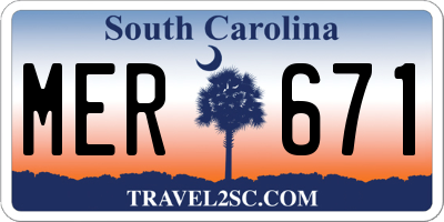 SC license plate MER671