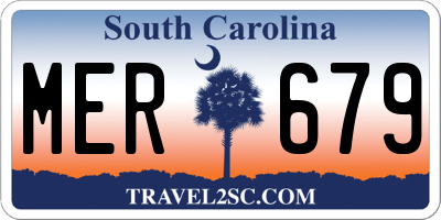 SC license plate MER679
