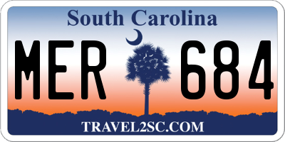 SC license plate MER684