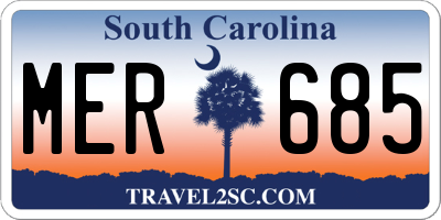 SC license plate MER685