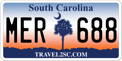 SC license plate MER688