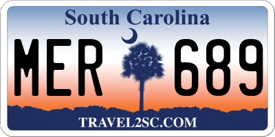 SC license plate MER689