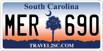 SC license plate MER690