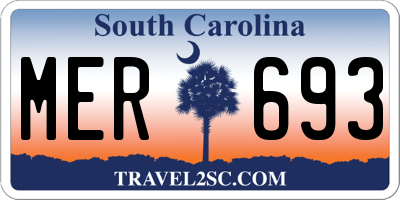 SC license plate MER693