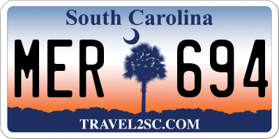 SC license plate MER694