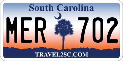 SC license plate MER702